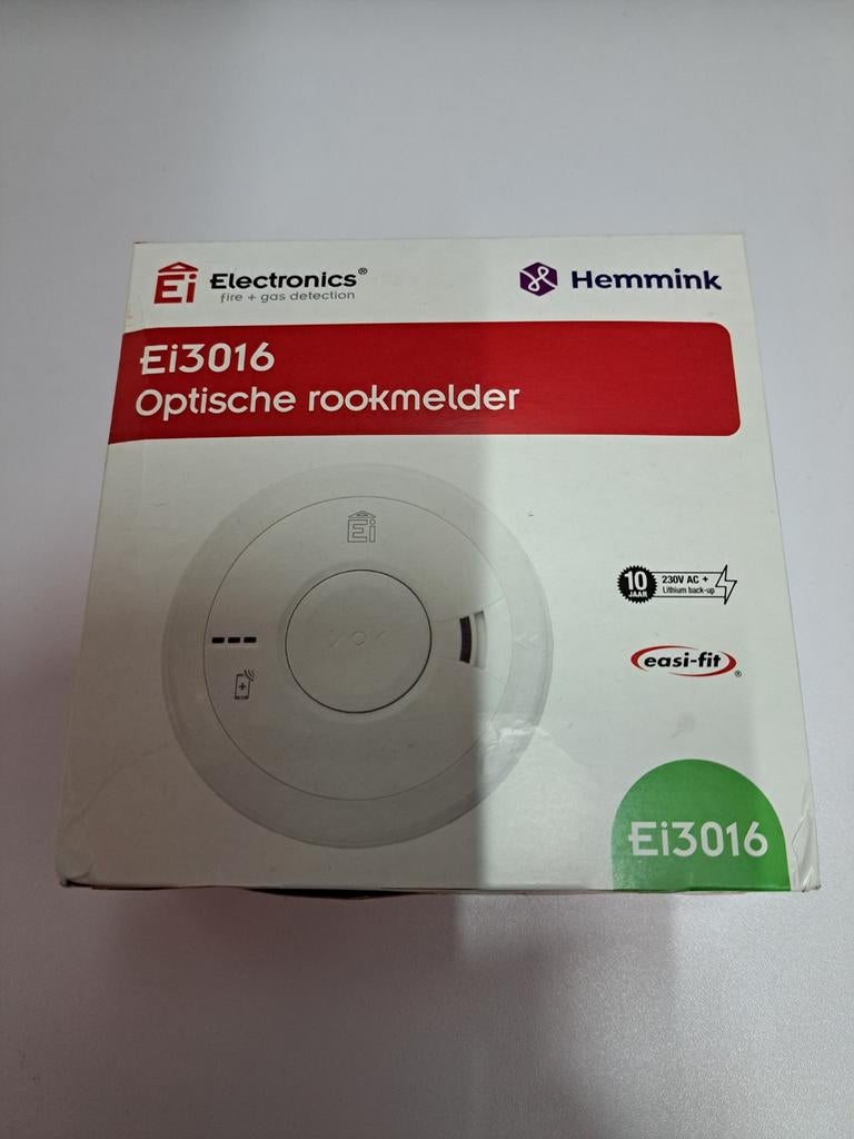 Nieuwe EI 3016 Optische Rookmelder (Okt 2036), Doe-het-zelf en Verbouw, Alarmsystemen, Ophalen of Verzenden, Nieuw, Detector, Sensor of Melder
