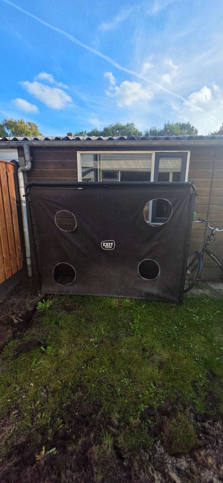 Exit Toys Voetbaldoel + Schietdoek 220x170, Ophalen, Gebruikt