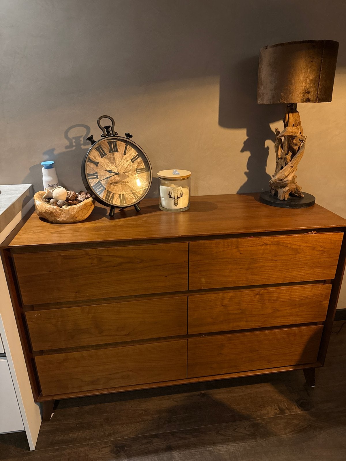Walnoot Kast met 6 Laden - 130x50x87 cm, Huis en Inrichting, Gebruikt, 100 tot 150 cm, Ophalen of Verzenden, Met lade(s)
