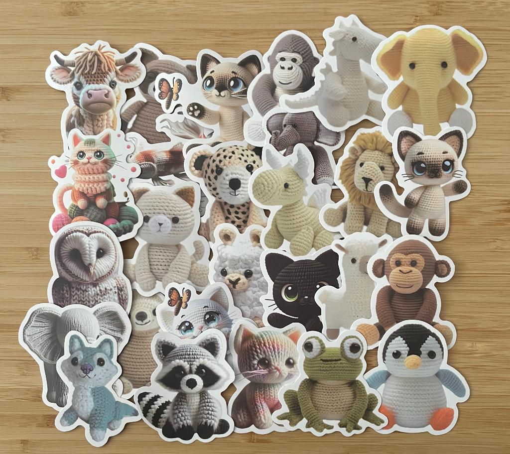 Gehaakte dieren knuffels stickers, Verzenden, Nieuw, Meerdere stickers