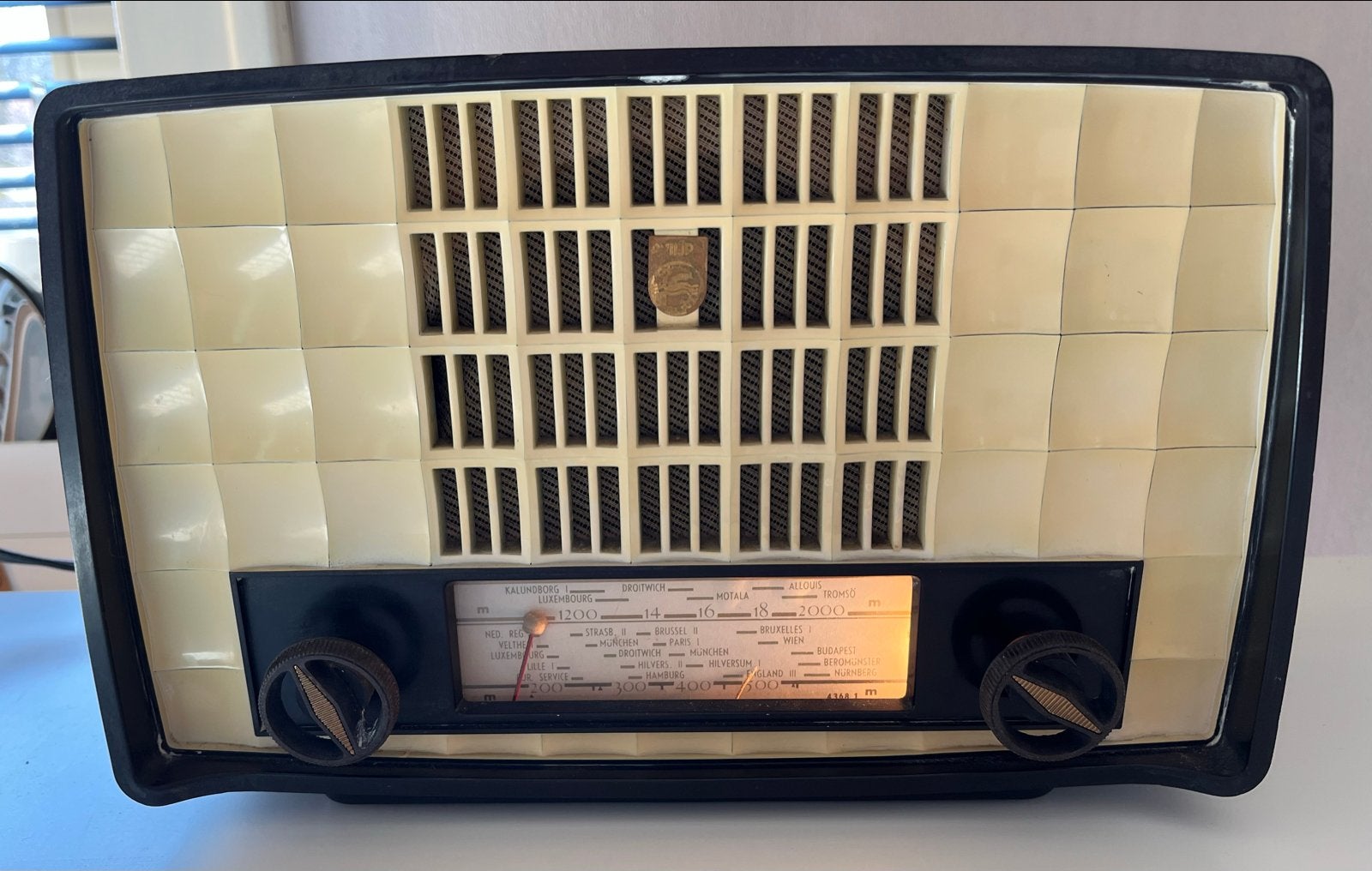 Vintage Philips Buizenradio - Jaren '50 Design, Ophalen, Gebruikt, Radio