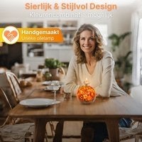 Unieke Handgemaakte Olielamp met Droogbloemen - Oranje, Bramengaard, Nieuw, Ophalen of Verzenden, Glas