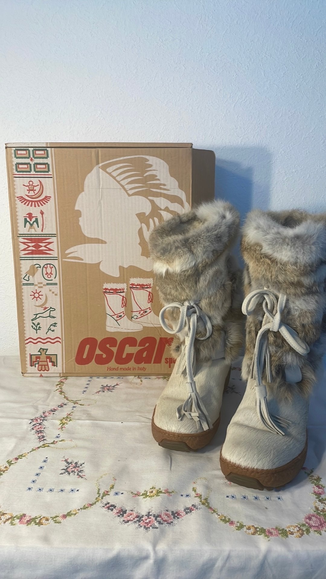 Echt bont winterlaarzen Oscar mt 39 Italië, Ophalen of Verzenden, Zo goed als nieuw, Bruin, Hoge laarzen