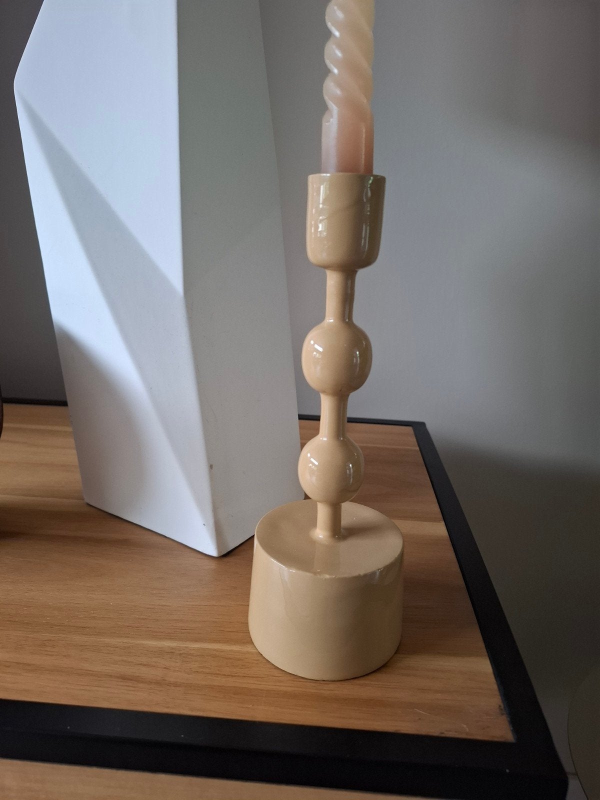 PTMD Kaarsenkandelaar - Stijlvol en Modern Design, Huis en Inrichting, Overige materialen, Beige, Ophalen of Verzenden, Zo goed als nieuw