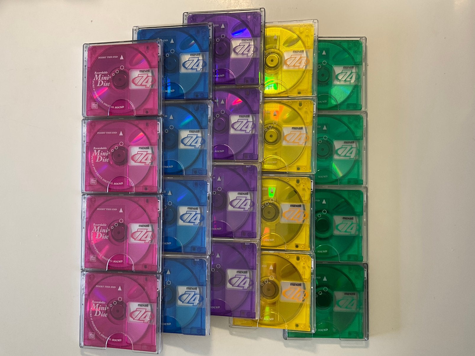 Minidisc’s.  MAXELL COLOR COLECTION.  20x als nieuw. 74 min, Ophalen of Verzenden
