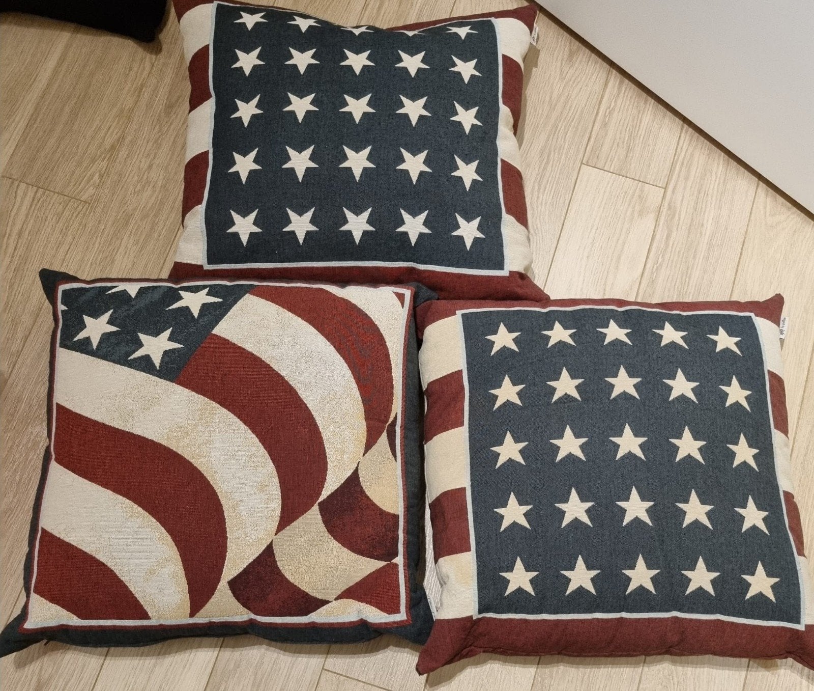 Amerikaanse kussens 60x60 cm - Set van 3, Huis en Inrichting, Woonaccessoires | Kussens, Ophalen, Vierkant, Inclusief binnenkussen