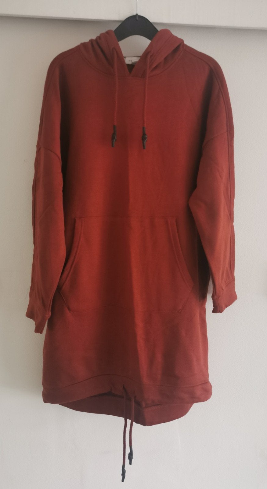 Jogger jurk met capuchon mt. S/M, Bruin, Nieuw, Maat 36 (S), Boven de knie