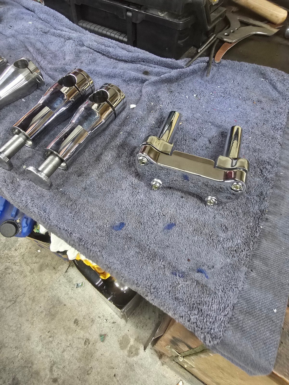 Diverse chromen risers voor motorfietsen, Ophalen of Verzenden, Gebruikt