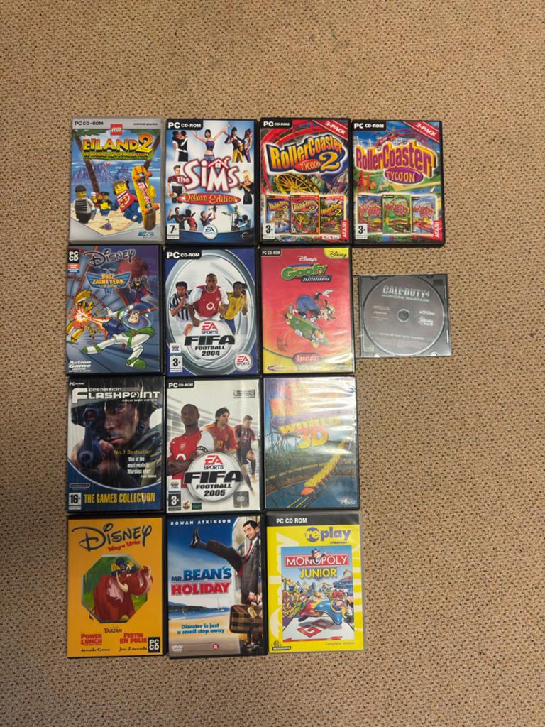 Grote partij diverse dvd's en games (PC CD-ROM), Spelcomputers en Games, Games | Pc, Gebruikt, Overige genres, 1 speler, Ophalen of Verzenden