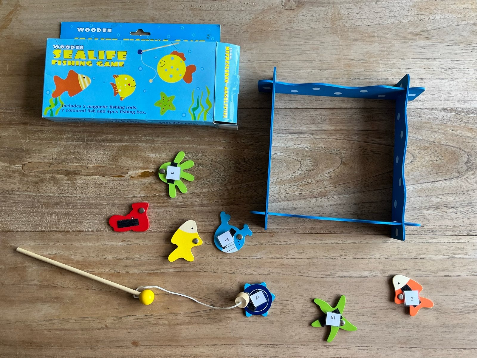 Houten magnetisch visspel - Wooden Seallife Fishing Game, Ophalen of Verzenden, Zo goed als nieuw, Overige typen