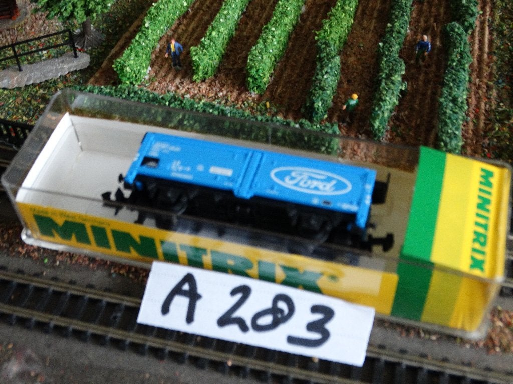 N-Spoor: MINITRIX 3530, adv A283: Goederenwagon: FORD., Gelijkstroom of Wisselstroom, Trix, Wagon, Ophalen of Verzenden