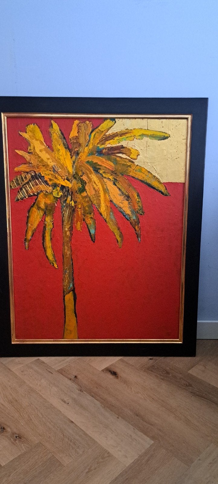 Schilderij Jeroen Krabbé - Palmboom (1995), Antiek en Kunst, Gesigneerd, Overig onderwerp, Ophalen of Verzenden, Olieverf