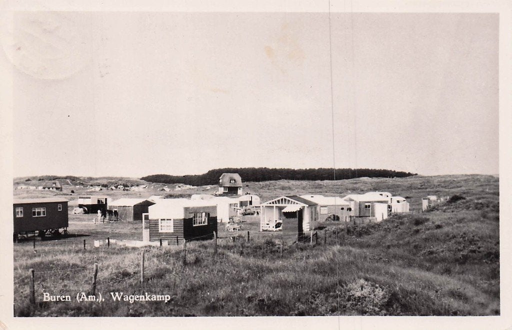 Ameland Buren - Wagenkamp later Klein Vaarwater 1957, Ophalen of Verzenden, 1940 tot 1960, Gelopen, Waddeneilanden