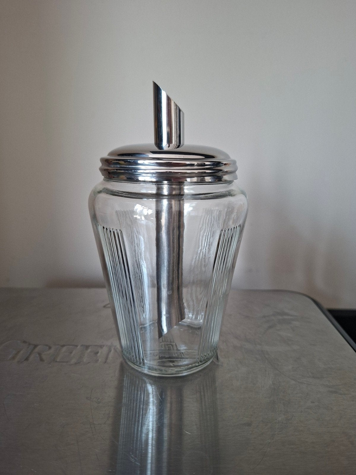 Vintage glazen suikerdispenser - Corn Drost Holland, Ophalen of Verzenden