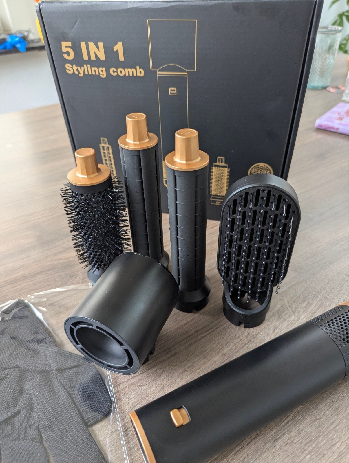 5-in-1 Warme Lucht Styler Set - Föhn, Krul- & Stijltang, Ophalen of Verzenden, Nieuw, Haarverzorging