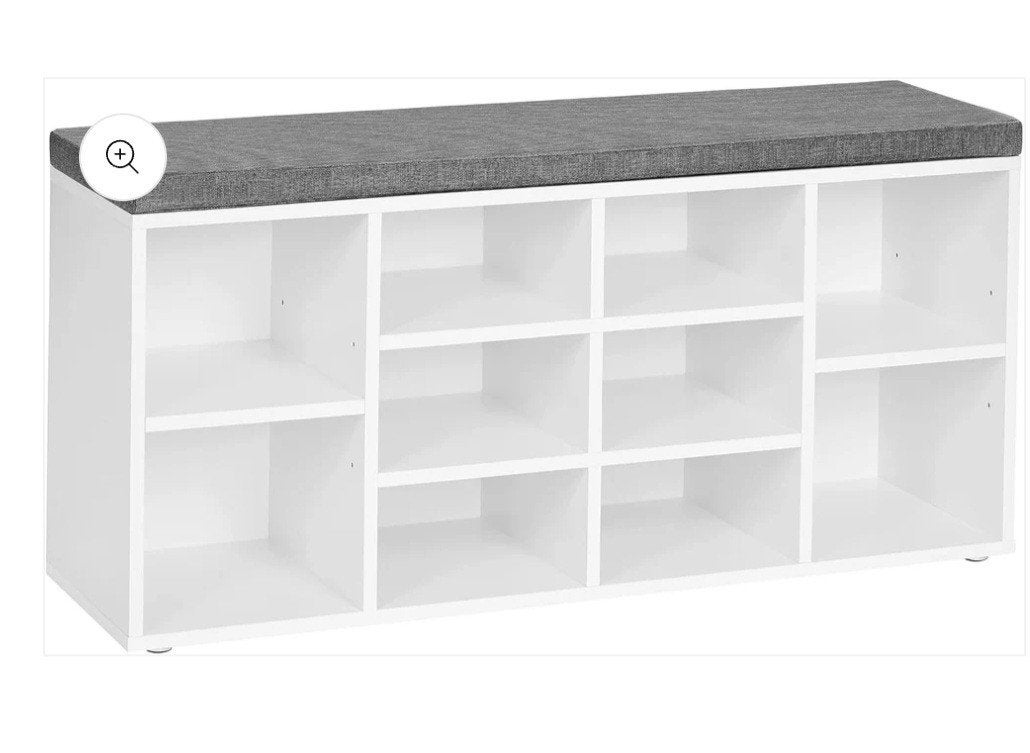 Nieuwe Vasagle schoenenkast met zitkussen - Wit/Grijs, Modern, Scandinavisch, ......, Ophalen of Verzenden, Vasagle