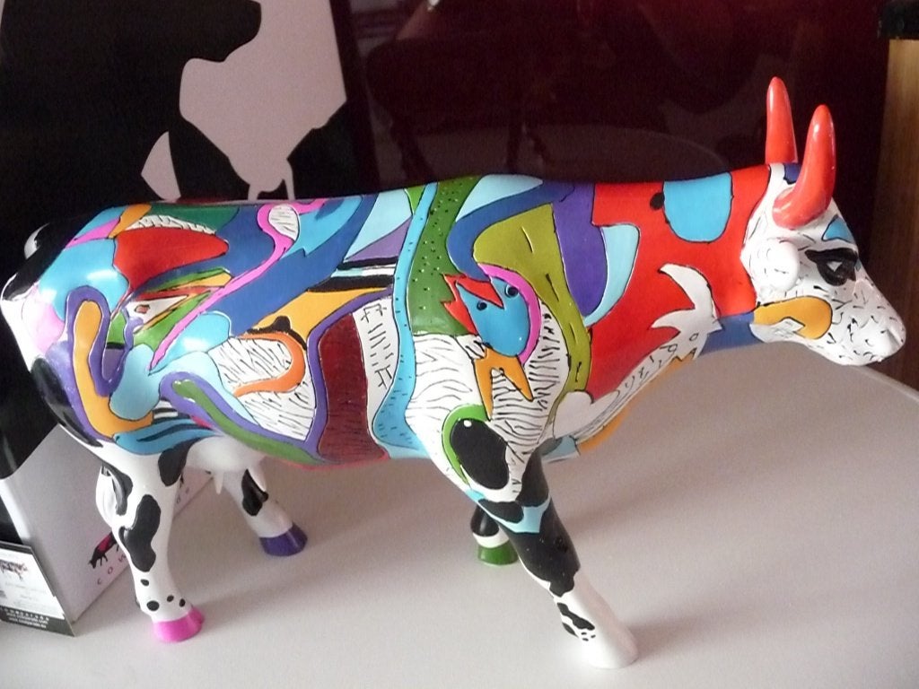 Nieuw Cow Parade koe Ziv's Udderly Cool gratis verzending., Ophalen of Verzenden