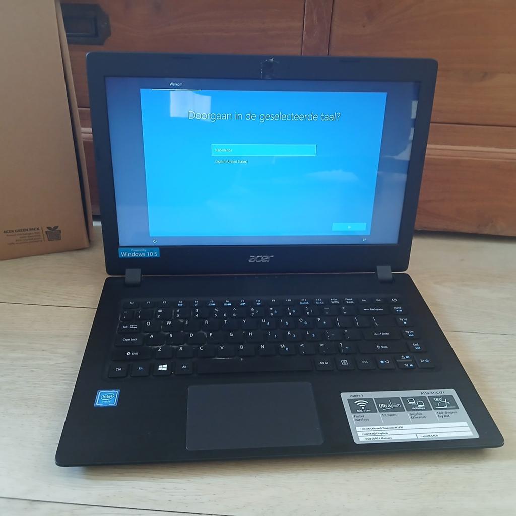 Acer Laptop A114-31-C471, Computers en Software, Windows Laptops, HDD, Qwerty, Minder dan 2 Ghz, 14 inch