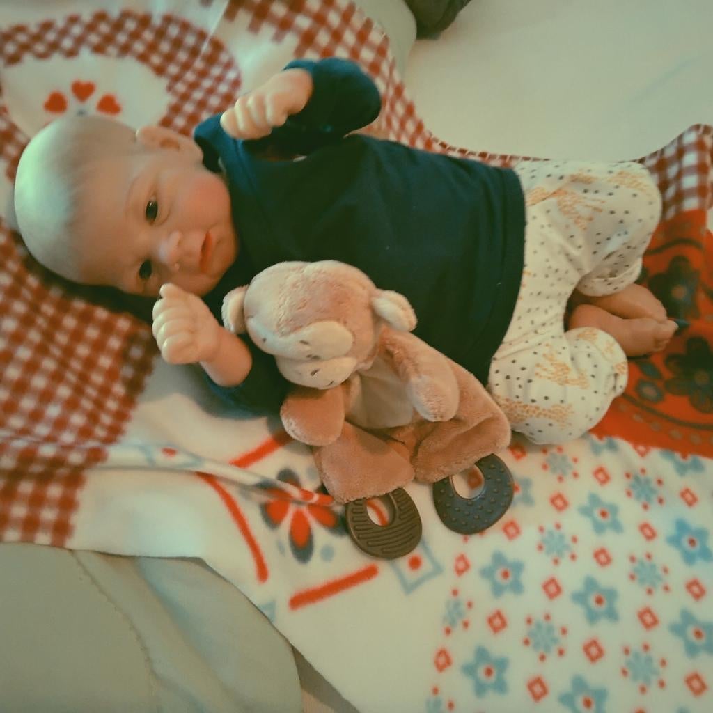 Reborn , zo liefs, Verzamelen, Poppen, Ophalen of Verzenden, Zo goed als nieuw, Babypop, Levensecht of Reborn