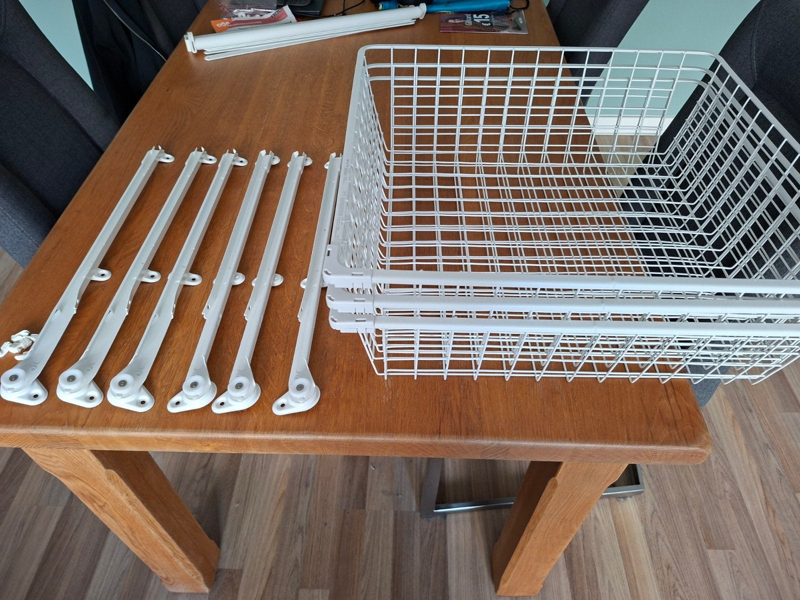 Uittrekbare draadmanden ikea hjalpa 60x55 met rails (3 stuks, Ophalen, Gebruikt