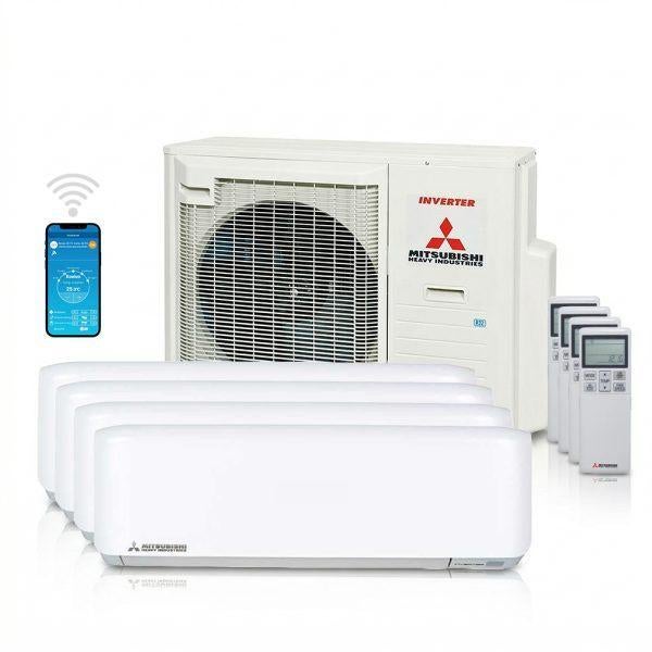 Mitsubishi Heavy Industries multisplit airco's 2 tot 4 units, Koelen en Ontvochtigen, Timer, Nieuw, 3 snelheden of meer