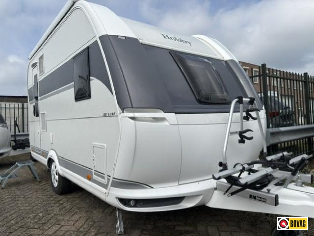 Hobby De Luxe 400 SFE Mover, Luifel, Fietsenrek, Caravans en Kamperen, Hobby, Schokbreker, Bedrijf, Treinzit