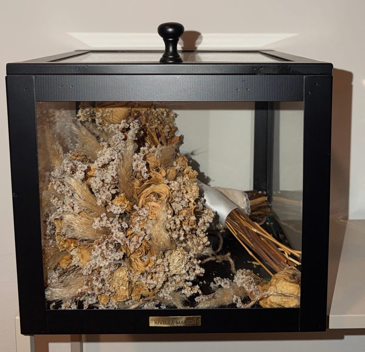 Rivièra Maison glazen decoratiebox – zwart, Ophalen, Zo goed als nieuw