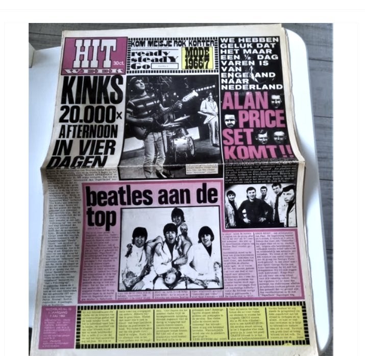 Hitweek Nummer 43 (8 juli 1966) - The Beatles, The Kinks, Ophalen of Verzenden, Gelezen, Muziek, Film of Tv