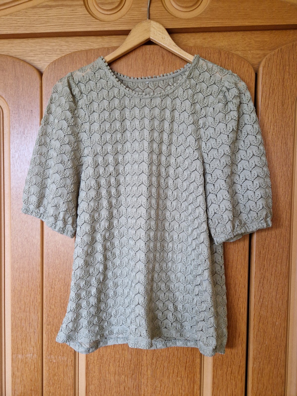 ONLY Ziggy S/S Top - Lichtgroen opengewerkt truitje, Maat 42/44 (L), Ophalen of Verzenden, ONLY, Gedragen