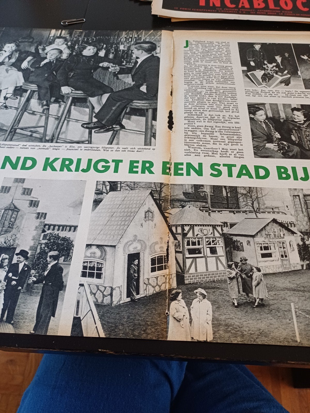 artikel Lilliputterstad circus 1954, Ophalen of Verzenden, 1940 tot 1960, Knipsel(s)