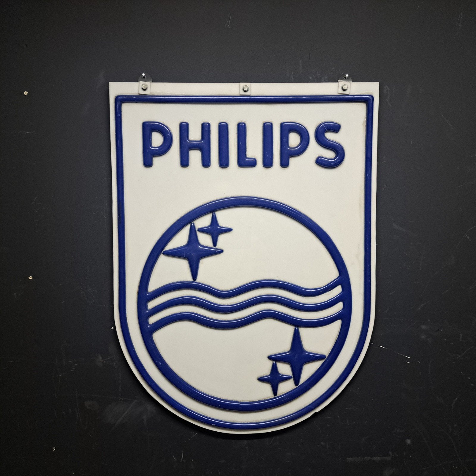 Philips lichtbak plaat Reliëf, Ophalen of Verzenden, Gebruikt, Reclamebord