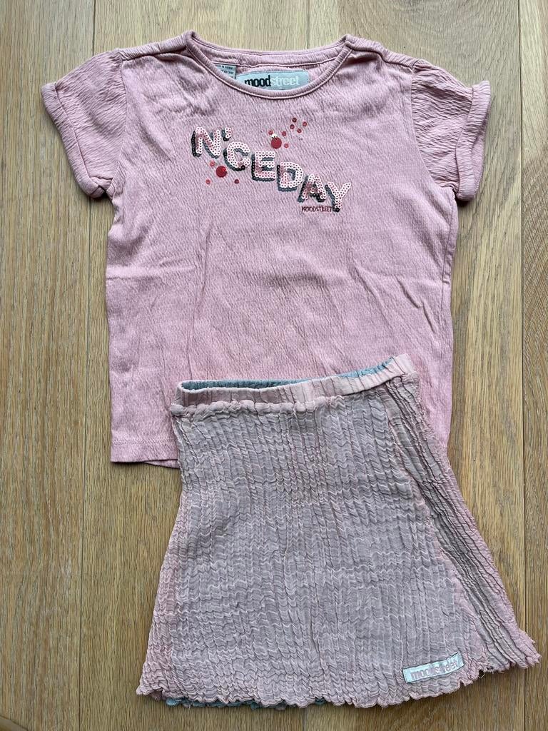 Setje rok en shirt Moodstreet mt 104/110 goede staat!, Ophalen of Verzenden, Zo goed als nieuw, Meisje, Setje