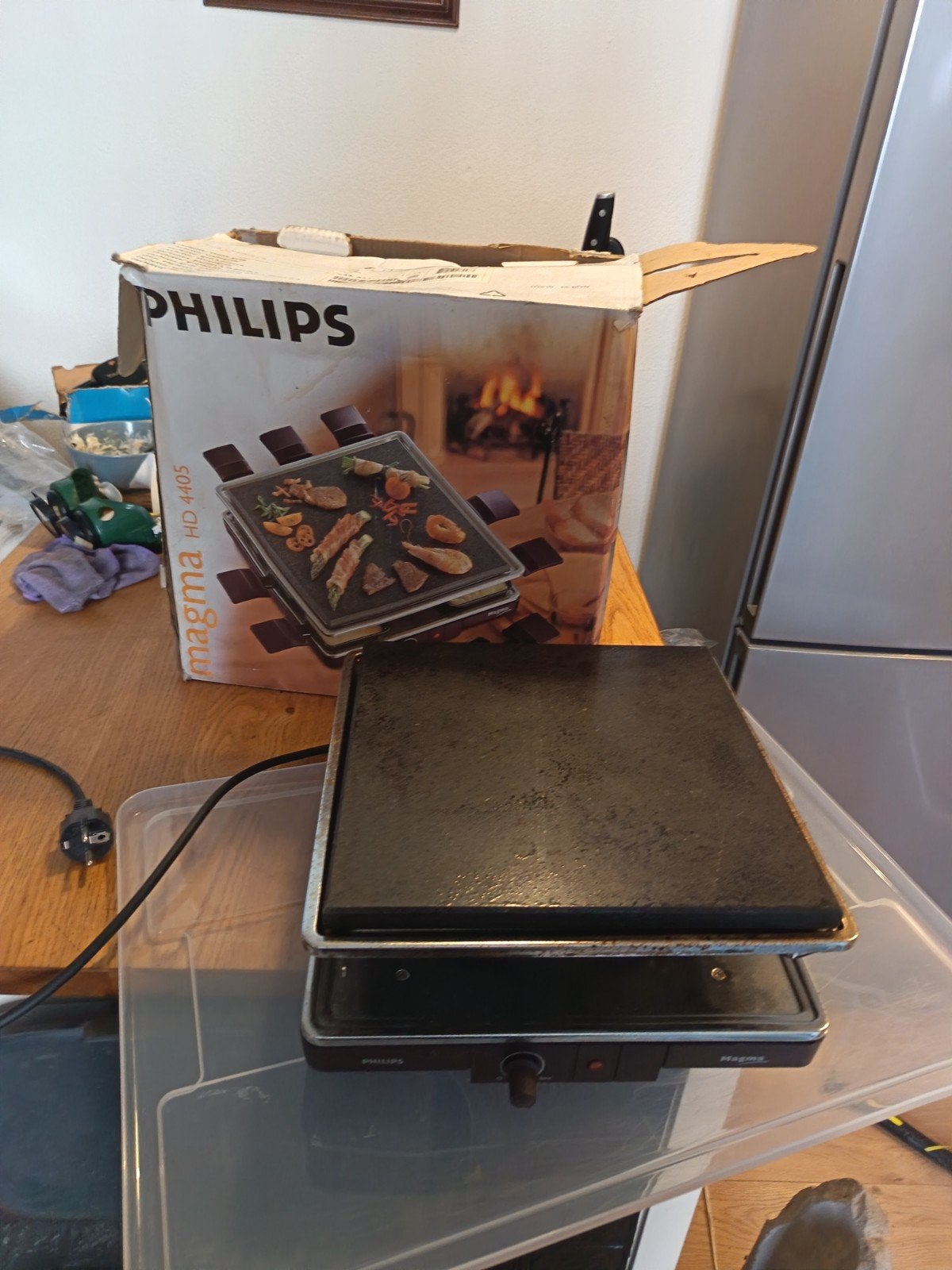 Philips Magma HD 4405 Raclette Grill met Steenplaat, Ophalen of Verzenden, Gebruikt