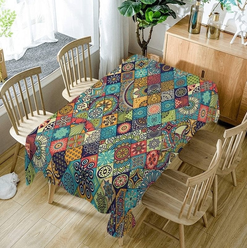Rechthoekig Bohemian Tafelkleed / Tafellaken Geometrisch, Verzenden, Nieuw, Rechthoek