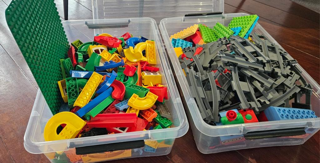 Veel Duplo, incl. trein met rails en knikkerbaan, Ophalen of Verzenden, Zo goed als nieuw, Duplo