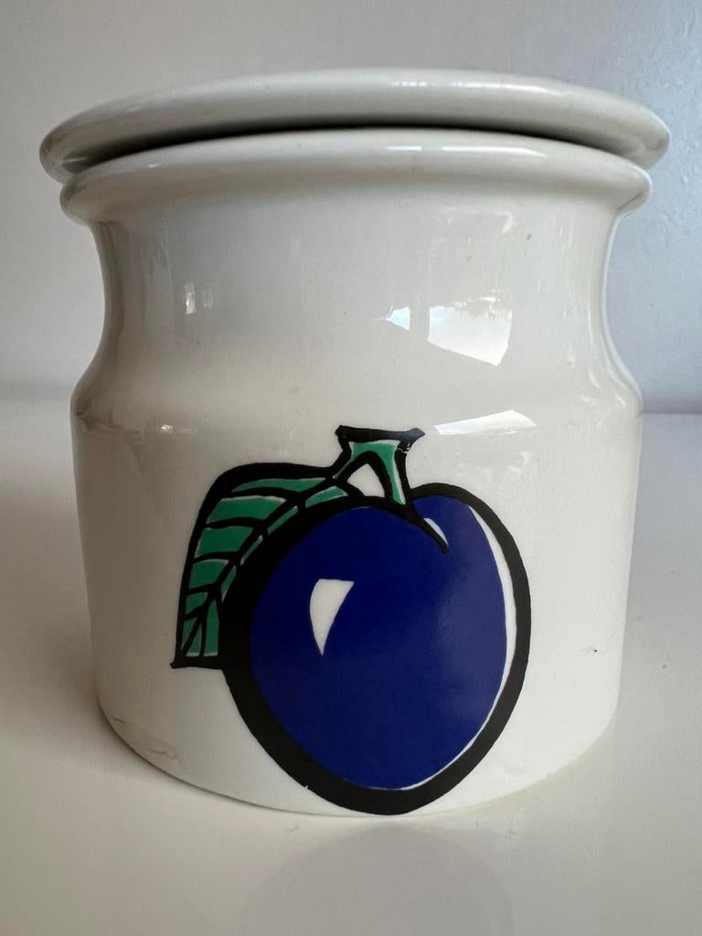 Vintage Arabia Tutti Frutti Marmeladepot Pruim Ulla Procopé, Antiek en Kunst, Ophalen of Verzenden