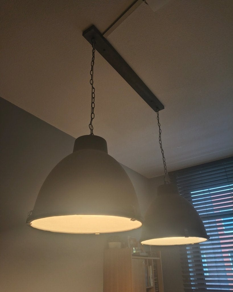 Dubbele hanglamp, Ophalen, Kunststof, E27 (groot), Zo goed als nieuw
