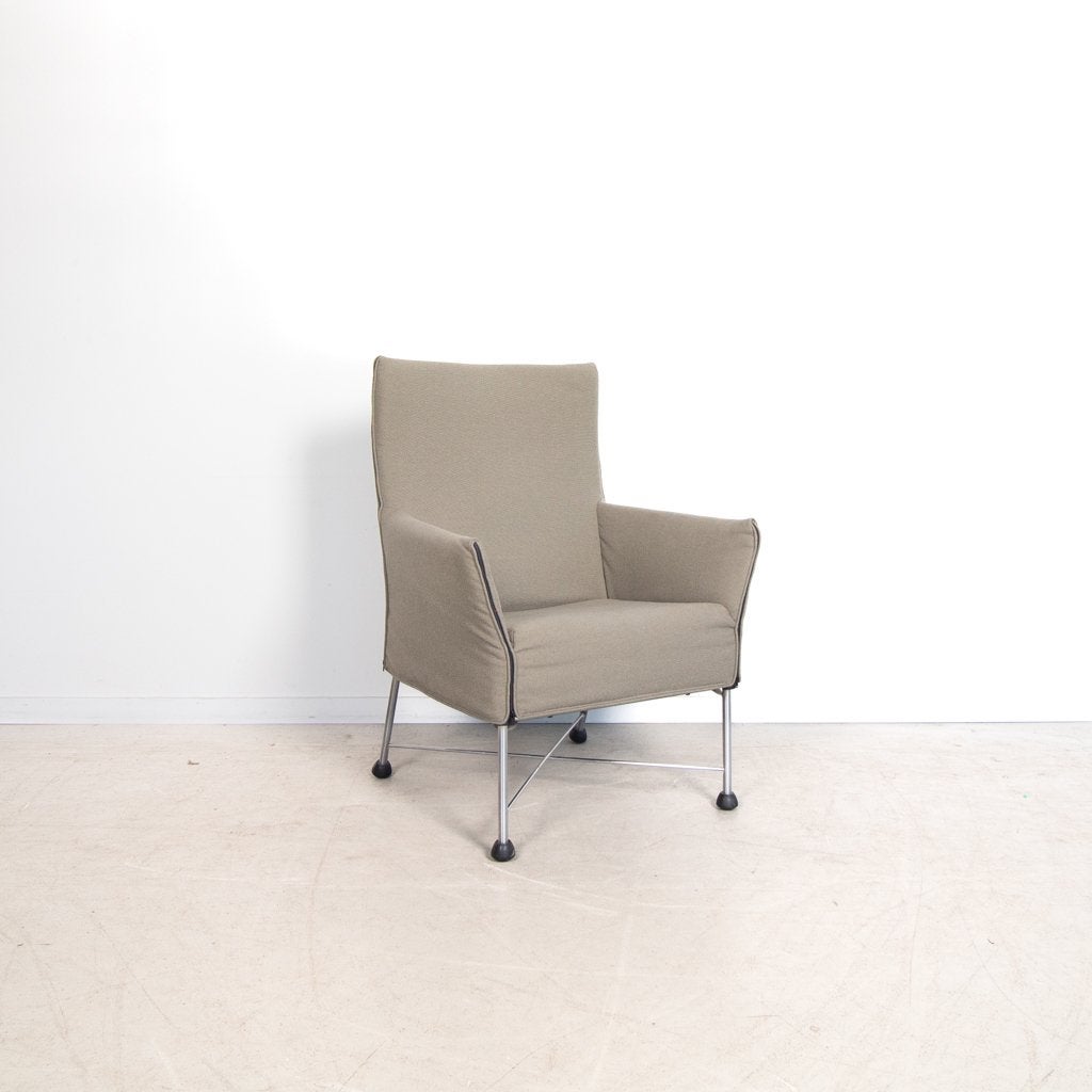 Montis Charly Fauteuil Beige Stof – Chroom, Niet ingevuld, Zo goed als nieuw, Niet ingevuld, Niet ingevuld
