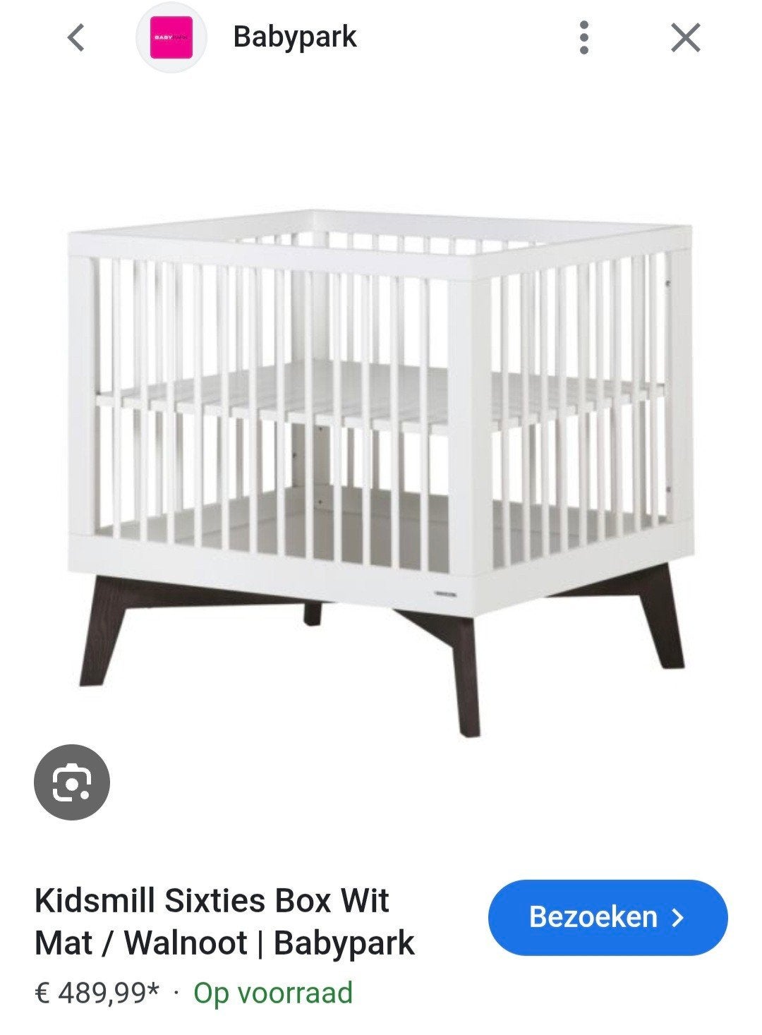 Kidsmill Sixties Box Wit Mat / Walnoot in hele goede staat, Ophalen, Zo goed als nieuw, Vierkant, In hoogte verstelbaar