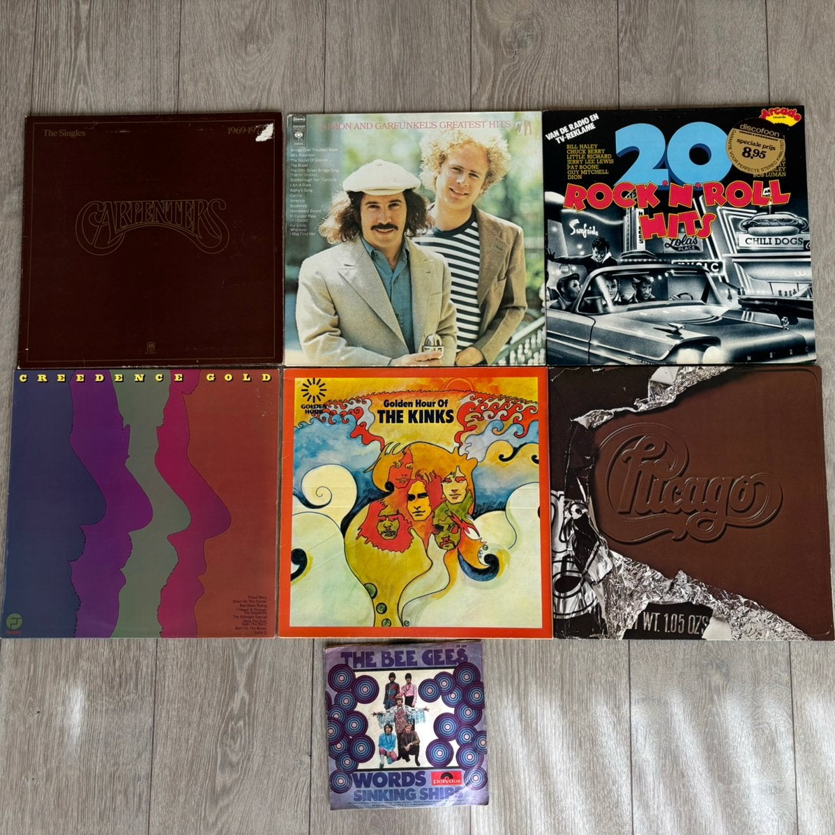 vinyl 6 LP’s 1 single Chicago, The Kinks, CCR, Carpenters, Ophalen, Gebruikt, 1970 - 1979, Pop