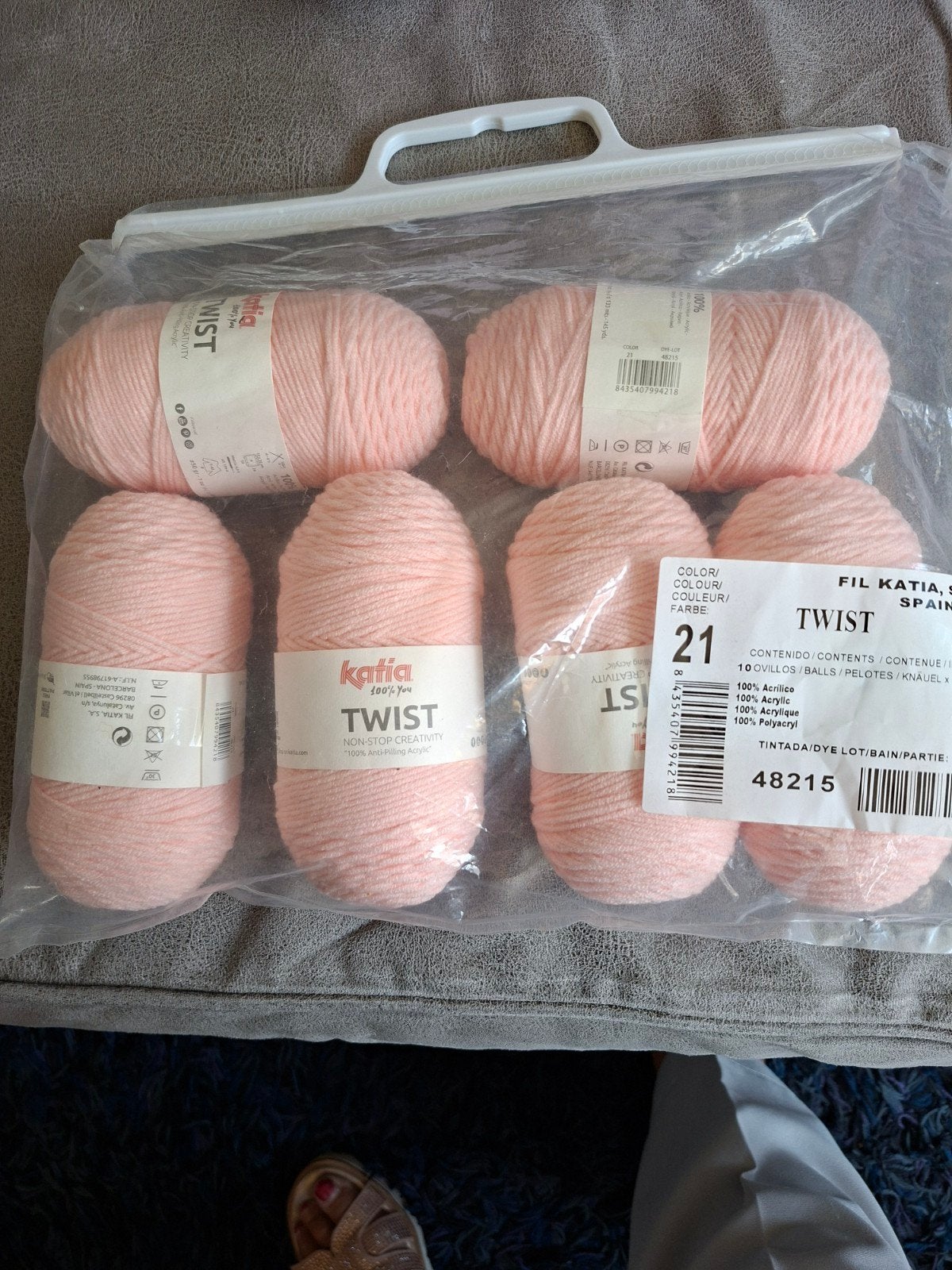 Katia Twist wol/garen - lichtroze (6 bollen), Ophalen, Nieuw, Breien of Haken, Wol of Garen