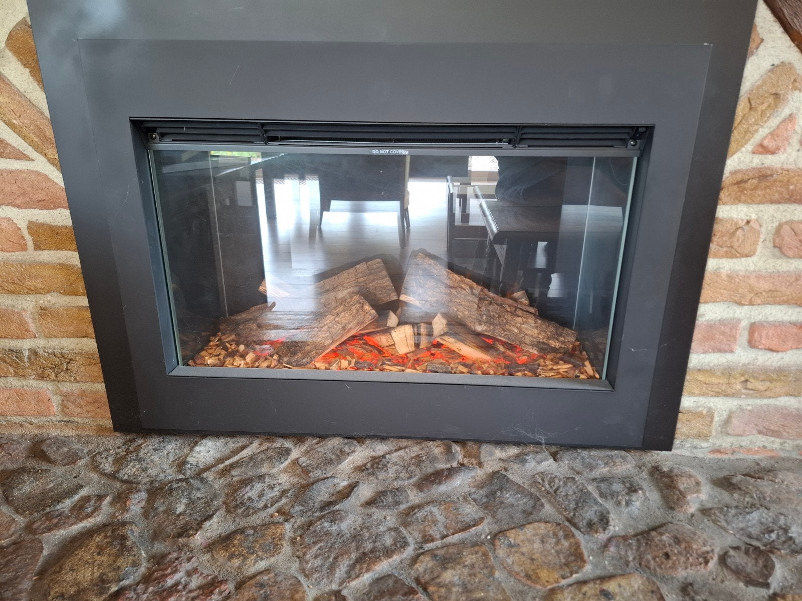 Moderne elektrische haard met realistische vlammen, Ophalen, Zo goed als nieuw, Inzethaard, Elektrische haard