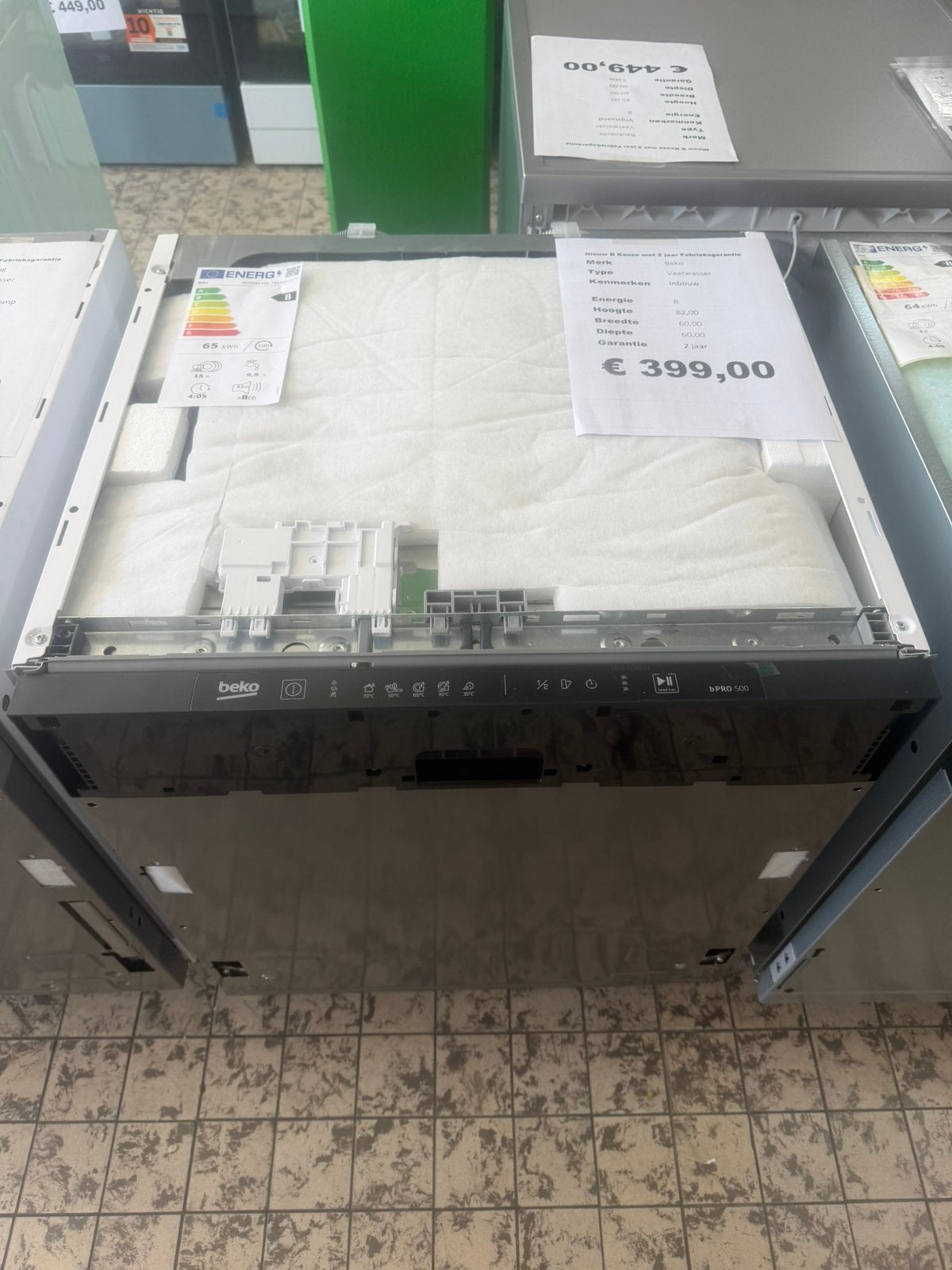 Beko vaatwasser nieuw met bestekla volledig geïntegreerd, Ophalen, Energieklasse A of zuiniger, Beko, Minder dan 10 liter