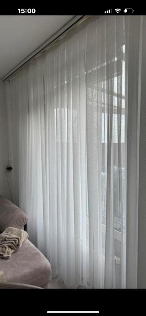 Vitrage nieuw, Ophalen of Verzenden, Zo goed als nieuw, Wit, 200 cm of meer