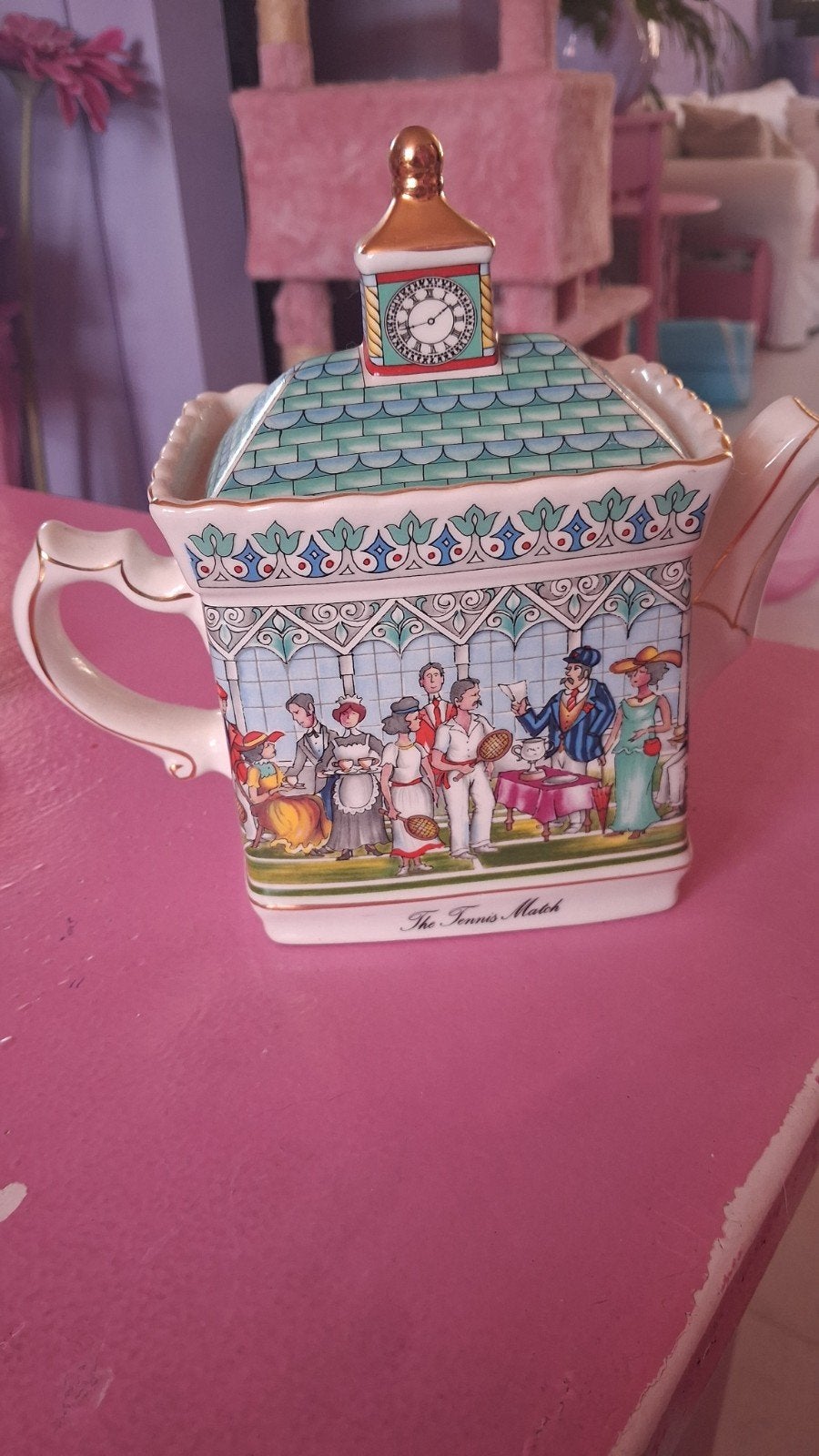 Sadler 'The Tennis Match' Theepot - Made in England, Ophalen of Verzenden