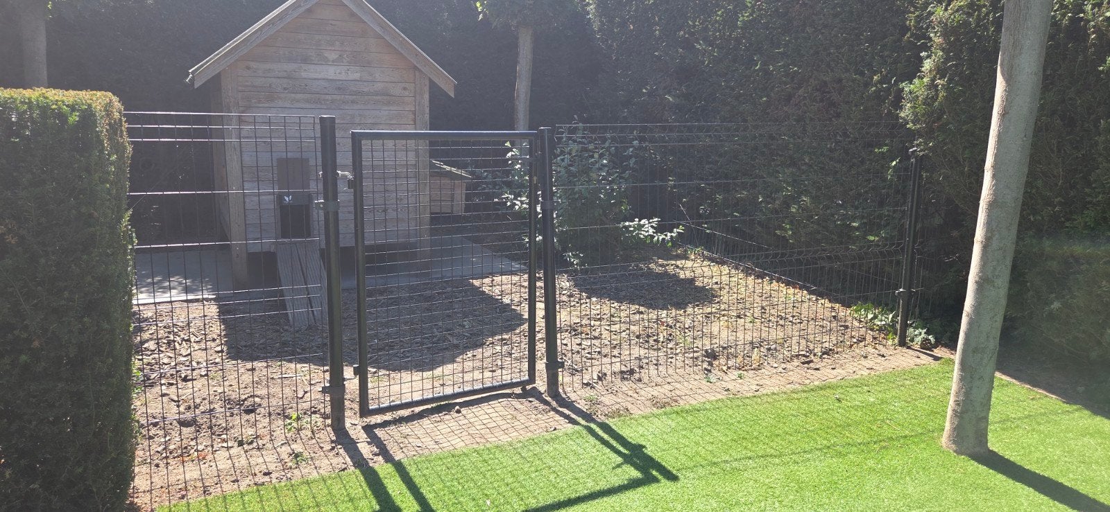 Dubbelstaafmat Hekwerk 11,6m + Poort | 154cm Hoog | Compleet, Tuin en Terras, Tuinhekken en Hekwerk, Ophalen, Met poort, Gebruikt