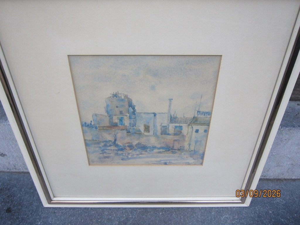 Poppe damave Flinke Aquarel van Palma in mooie lijst, Ophalen of Verzenden, Impressionistisch, Maritiem / water