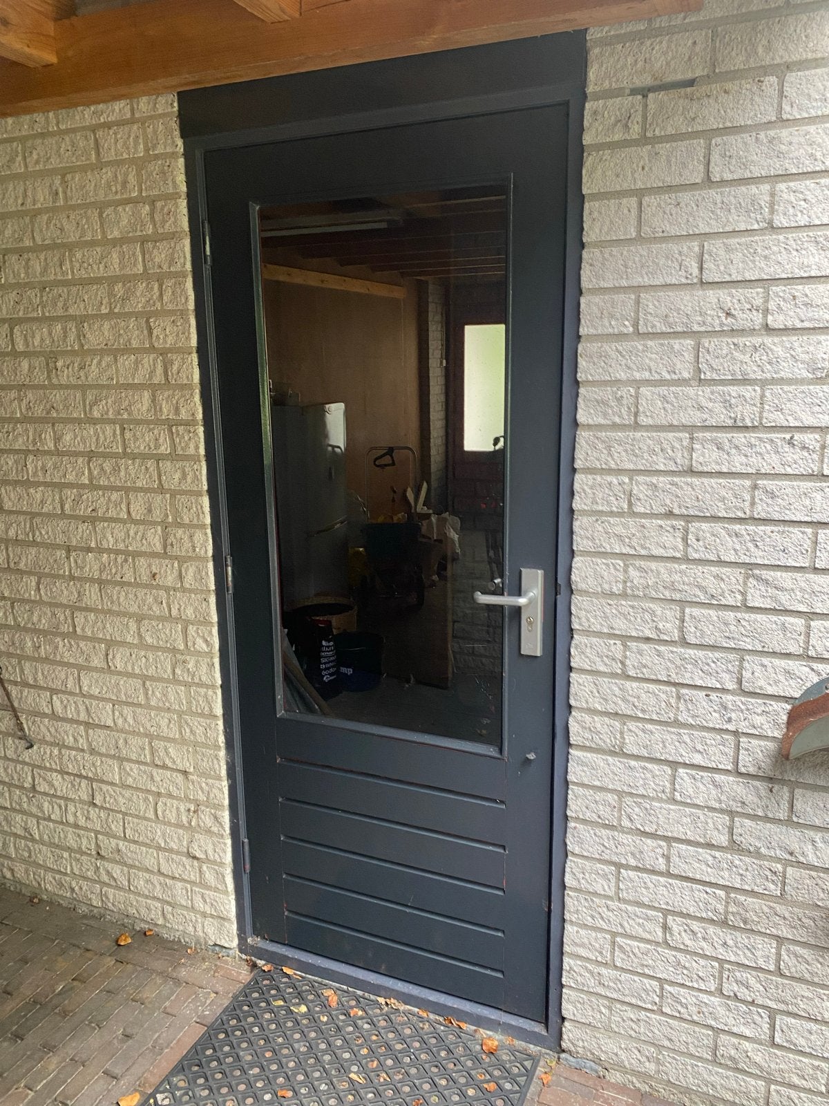 2x hardhouten buitendeur / schuurdeur met glas 82,5 x 200 cm, Ophalen, Gebruikt, 80 tot 100 cm, Buitendeur
