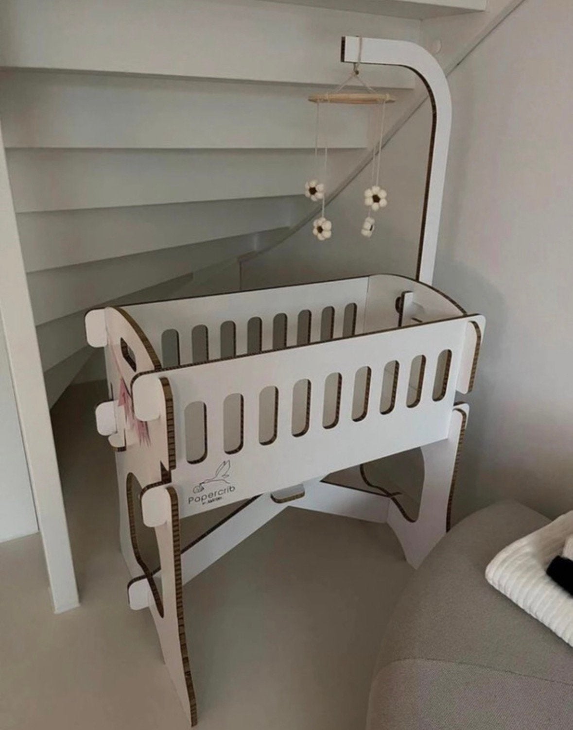 Kartonnen baby wieg box papercrib wit, Ophalen, Zo goed als nieuw, Wieg