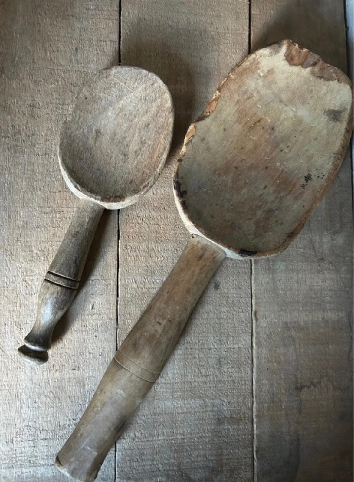 Twee antieke houten franse lepels, Ophalen of Verzenden